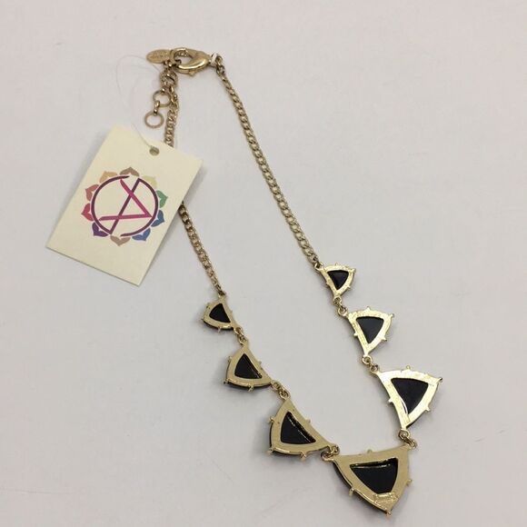 NWT Amrita Singh Bermuda statement necklace. Black and Gold Tone - Picture 12 of 16